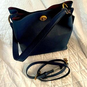 Coach Charlie bucket/crossbody bag in Navy blue